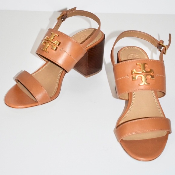 TORY BURCH EVERLY 65 MM SANDALS ROYAL TAN LEATHER - Picture 4 of 11